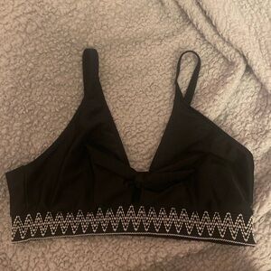 Black Bikini Top with Zigzag Trim
